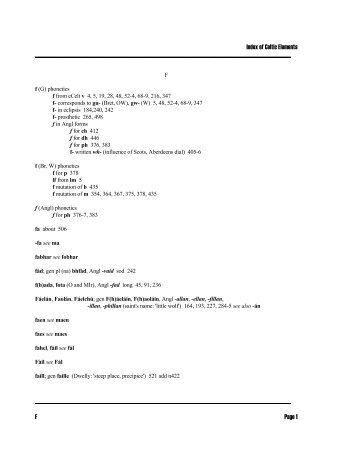 Index of Celtic Elements F Page 1