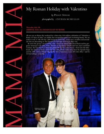 My Roman Holiday with Valentino - The Peggy Siegal Company