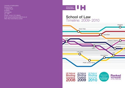 School of Law Timeline: 2009 - 2010 - University of Hertfordshire