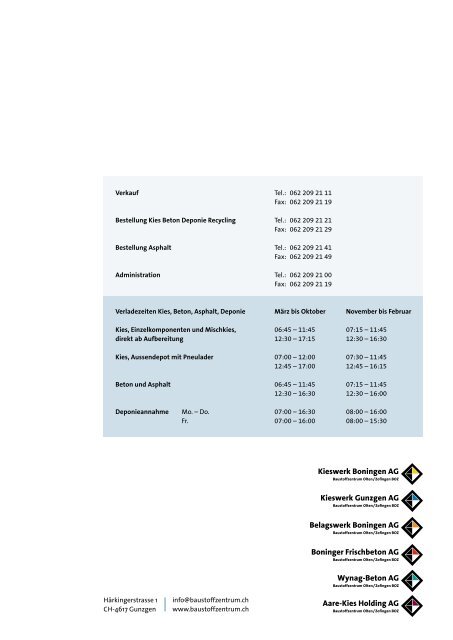 52m 46m/1 46m/2 36m 31m 28m, 24m - Baustoffzentrum Olten ...