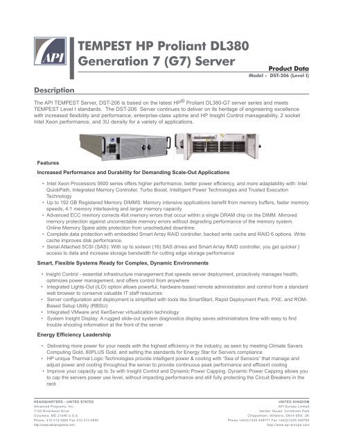 TEMPEST HP Proliant DL380 Generation 7 (G7) - Advanced ...