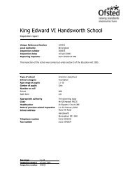 2008 KEHS Ofsted published report - King Edward VI Handsworth ...