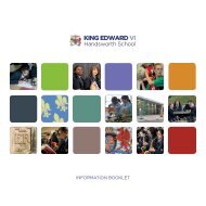 King Edward VI Handsworth School Info Brochure