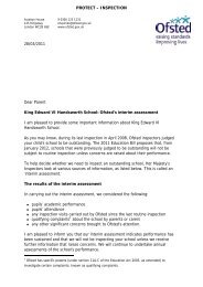 2011 KEHS Ofsted interim assessment letter - King Edward VI ...