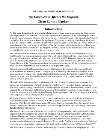 The Chronicle of Alfonso the Emperor Glenn Edward Lipskey ...
