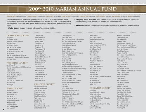 Annual Report - Marian Catholic High School