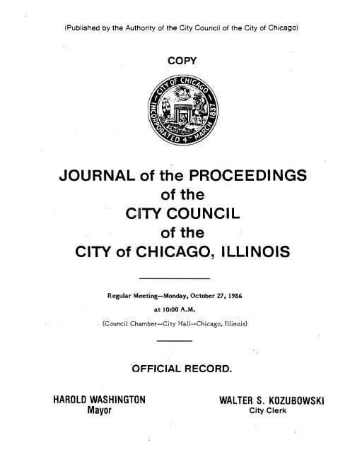 Communications From City Officer - Chicago City Council Document 