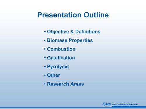 An Introduction to Biomass Thermochemical Conversion - NREL