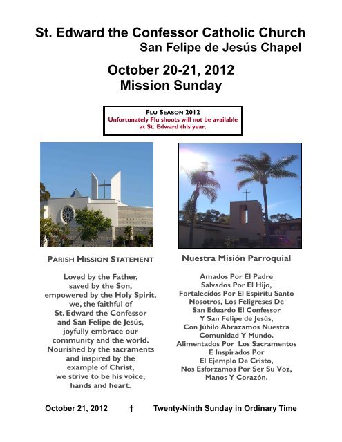 St. Edward the Confessor Catholic Church October 20-21, 2012 ...