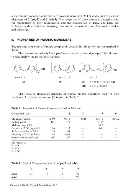 30. Furan-Based Adhesives