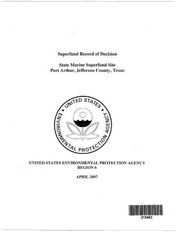 State Marine, Port Arthur, Texas - US Environmental Protection Agency
