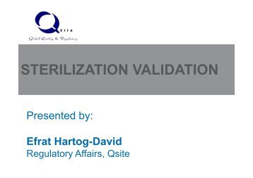 Sterilization validation qsite - Hermon Labs