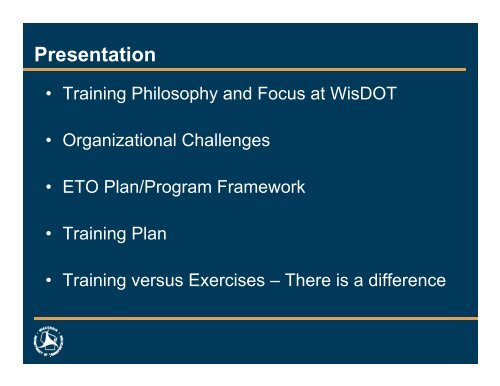 Training Philosophy for an ETO Program - Institute of Transportation ...