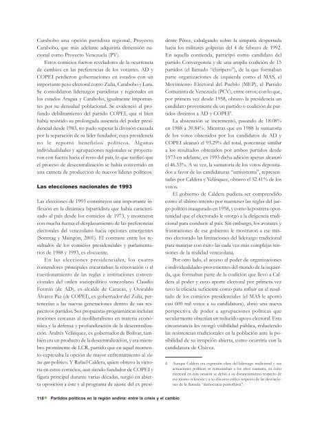 Situación y perspectivas de los partidos políticos en la Región Andina