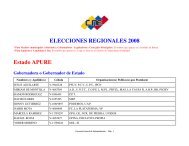 ELECCIONES REGIONALES 2008 Estado APURE