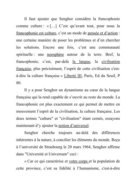 SENGHOR ET LA CIVILISATION DE L'UNIVERSEL CONFERENCE ...