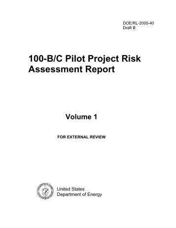 100-B/C Pilot Project Risk Assessment Report - Washington Closure ...