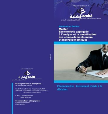 L'économétrie : instrument d'aide à la décision. - Université Hassan II
