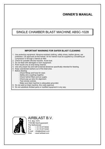 Operation Manual ABSC-1028 - Airblast B.V.