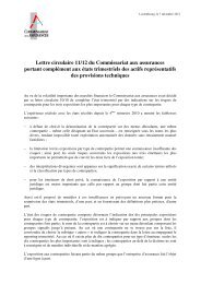 Lettre circulaire 11/12 du Commissariat aux assurances portant ...