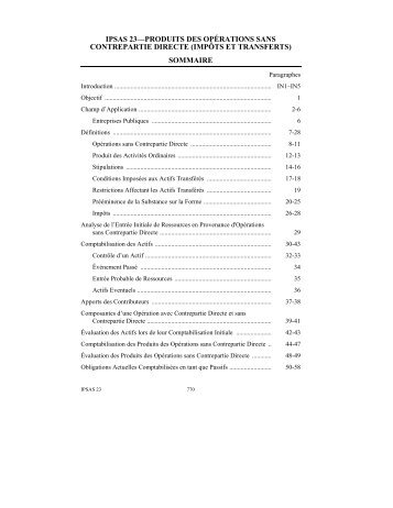 ipsas 23—produits des opérations sans contrepartie directe - IFAC