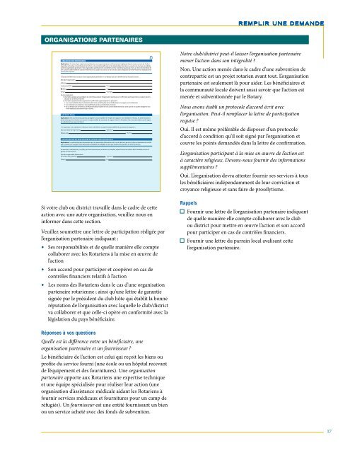 guide Les subventions de contrepartie - Rotary International