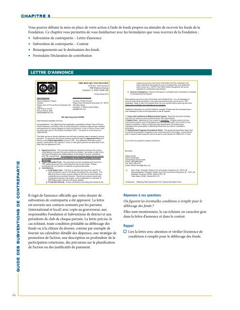 guide Les subventions de contrepartie - Rotary International