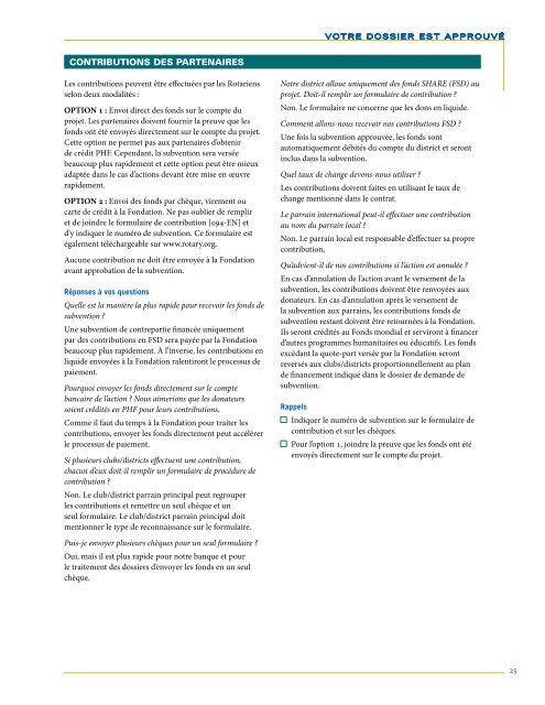 guide Les subventions de contrepartie - Rotary International