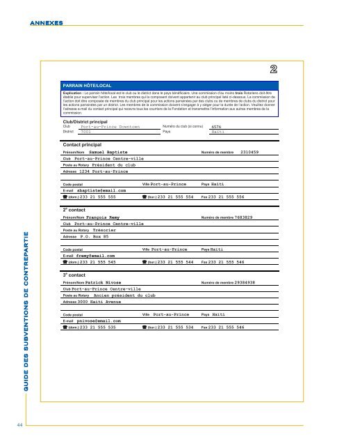 guide Les subventions de contrepartie - Rotary International