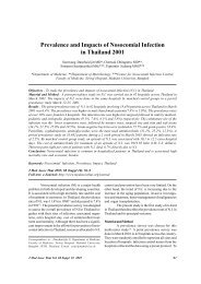 Prevalence and Impacts of Nosocomial Infection in Thailand 2001