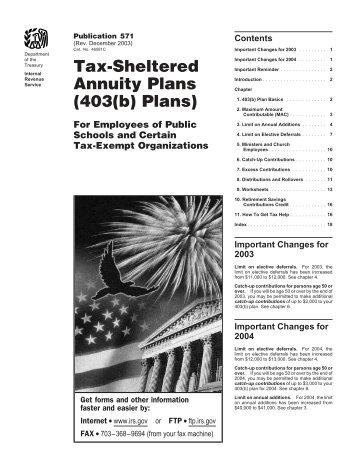 Publication 571 (Rev. December 2003) - Internal Revenue Service