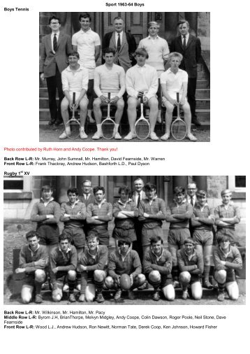 Sport 1963-64 Boys Boys Tennis Photo contributed by Ruth Horn ...