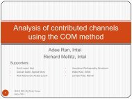 Analysis of contributed channels using the COM method