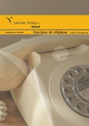 Fonctions du téléphone - Gruyère Energie