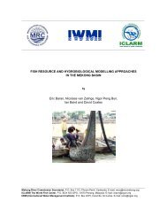 FISH RESOURCE AND HYDROBIOLOGICAL ... - WorldFish Center