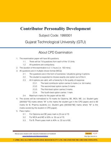 Contributor Personality Development - i-become