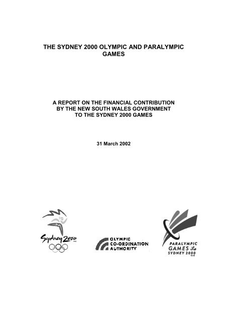 the sydney 2000 olympic and paralympic games - Australian Sports ...