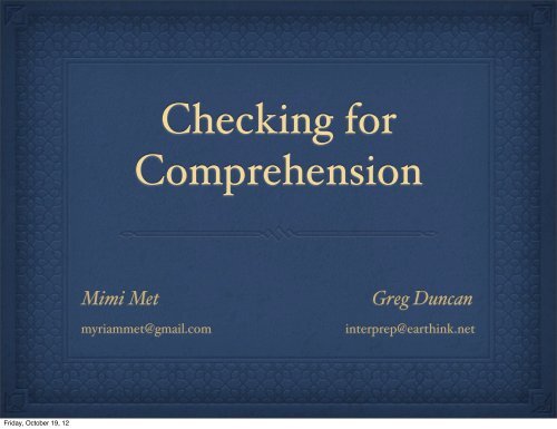 Checking for Understanding Duncan Met.pdf - StarTalk