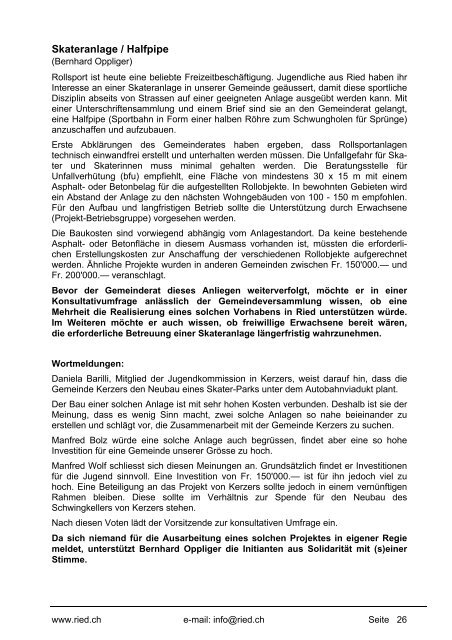 Bulletin Nr. 50 (November 2010) - Gemeinde Ried b. Kerzers