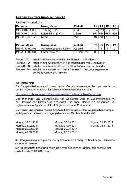 Bulletin Nr. 50 (November 2010) - Gemeinde Ried b. Kerzers