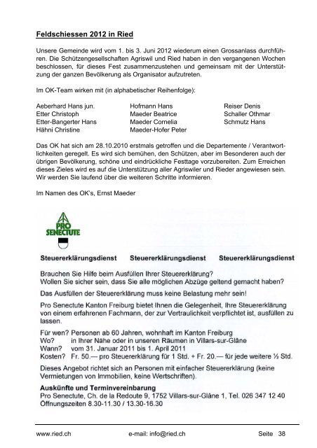 Bulletin Nr. 50 (November 2010) - Gemeinde Ried b. Kerzers