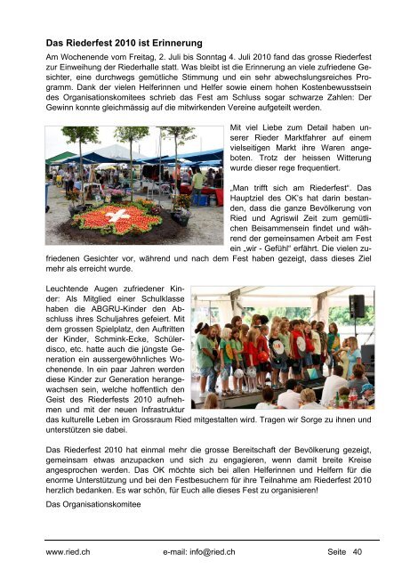 Bulletin Nr. 50 (November 2010) - Gemeinde Ried b. Kerzers