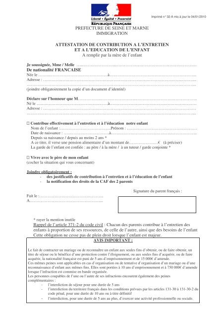ATTESTATION PEF (n°32A et B).pdf - Préfecture de Seine et Marne