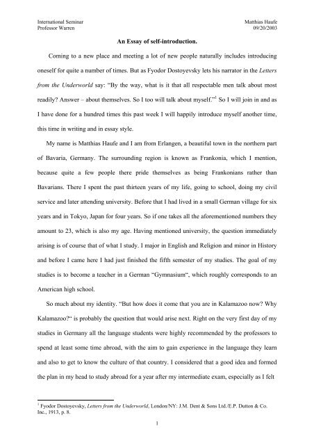 essay about self