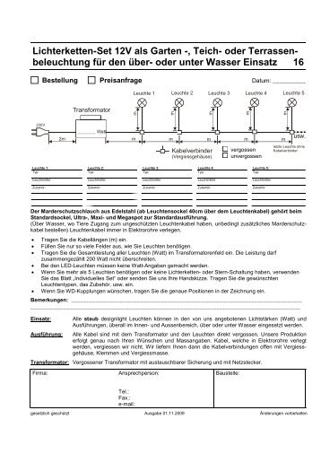 oder Terrassen- beleuchtung für den über - staub designlight ag