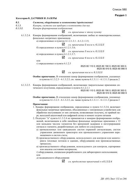 Сборник списков контролируемых товаров и технологий