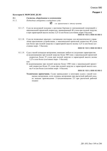 Сборник списков контролируемых товаров и технологий