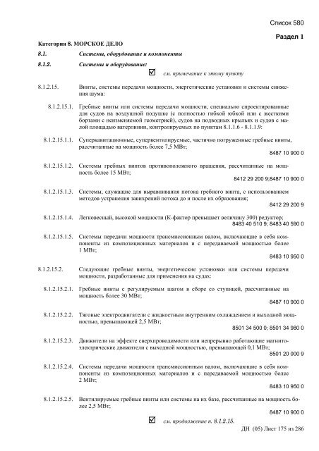 Сборник списков контролируемых товаров и технологий