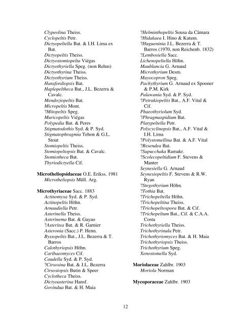 Outline of Ascomycota - 2007. Myconet 13: 1-58. - The Field Museum