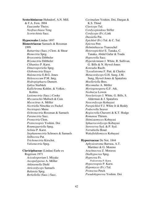 Outline of Ascomycota - 2007. Myconet 13: 1-58. - The Field Museum